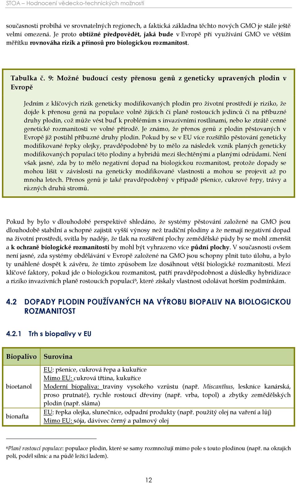 9: Možné budoucí cesty přenosu genů z geneticky upravených plodin v Evropě Jedním z klíčových rizik geneticky modifikovaných plodin pro životní prostředí je riziko, že dojde k přenosu genů na