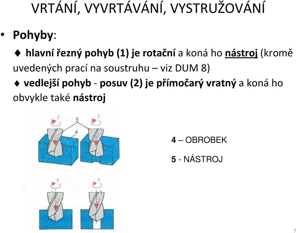 pracínasoustruhu viz DUM 8) vedlejší pohyb-posuv (2) je