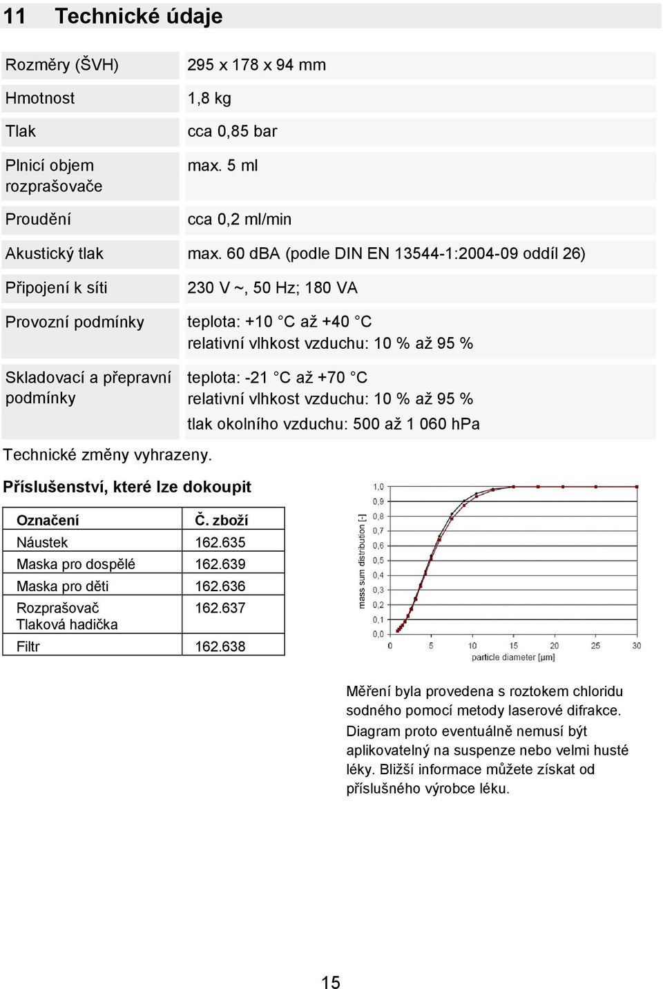 podmínky teplota: -21 C až +70 C relativní vlhkost vzduchu: 10 % až 95 % tlak okolního vzduchu: 500 až 1 060 hpa Technické změny vyhrazeny. Příslušenství, které lze dokoupit Označení Č.