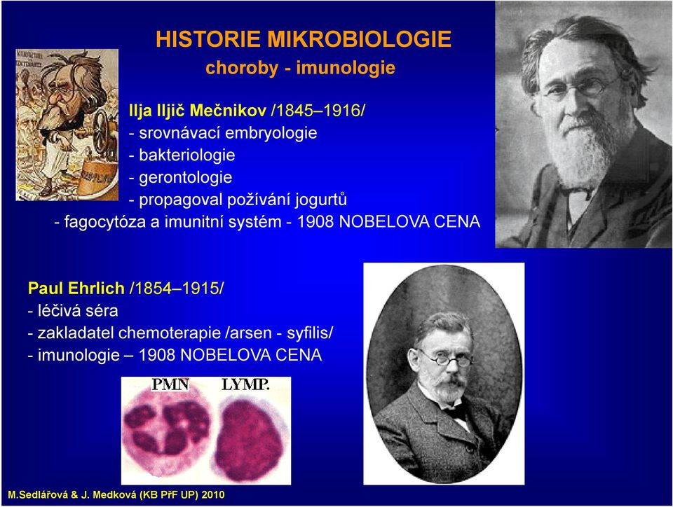 jogurtů -fagocytóza a imunitní systém - 1908 NOBELOVA CENA Paul Ehrlich /1854