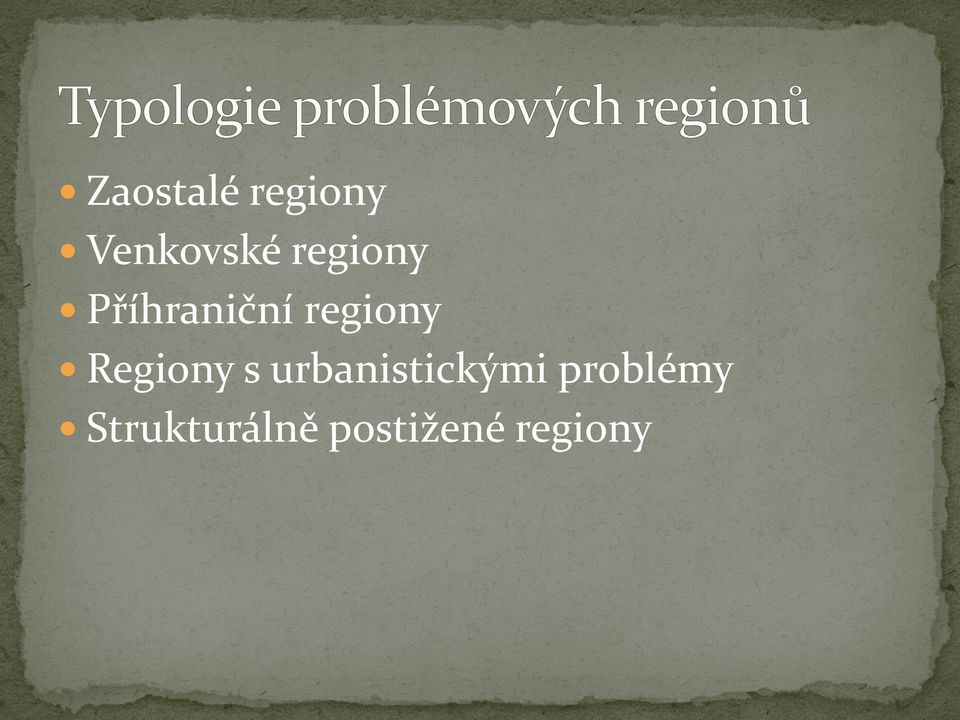 Regiony s urbanistickými