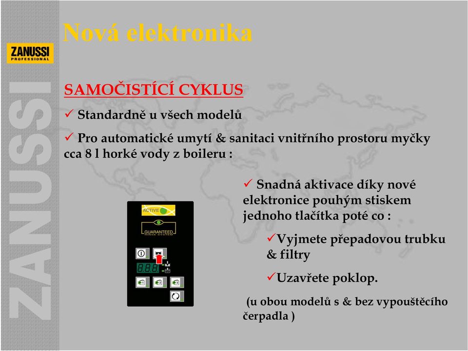 nové elektronice pouhým stiskem jednoho tlačítka poté co : Vyjmete přepadovou