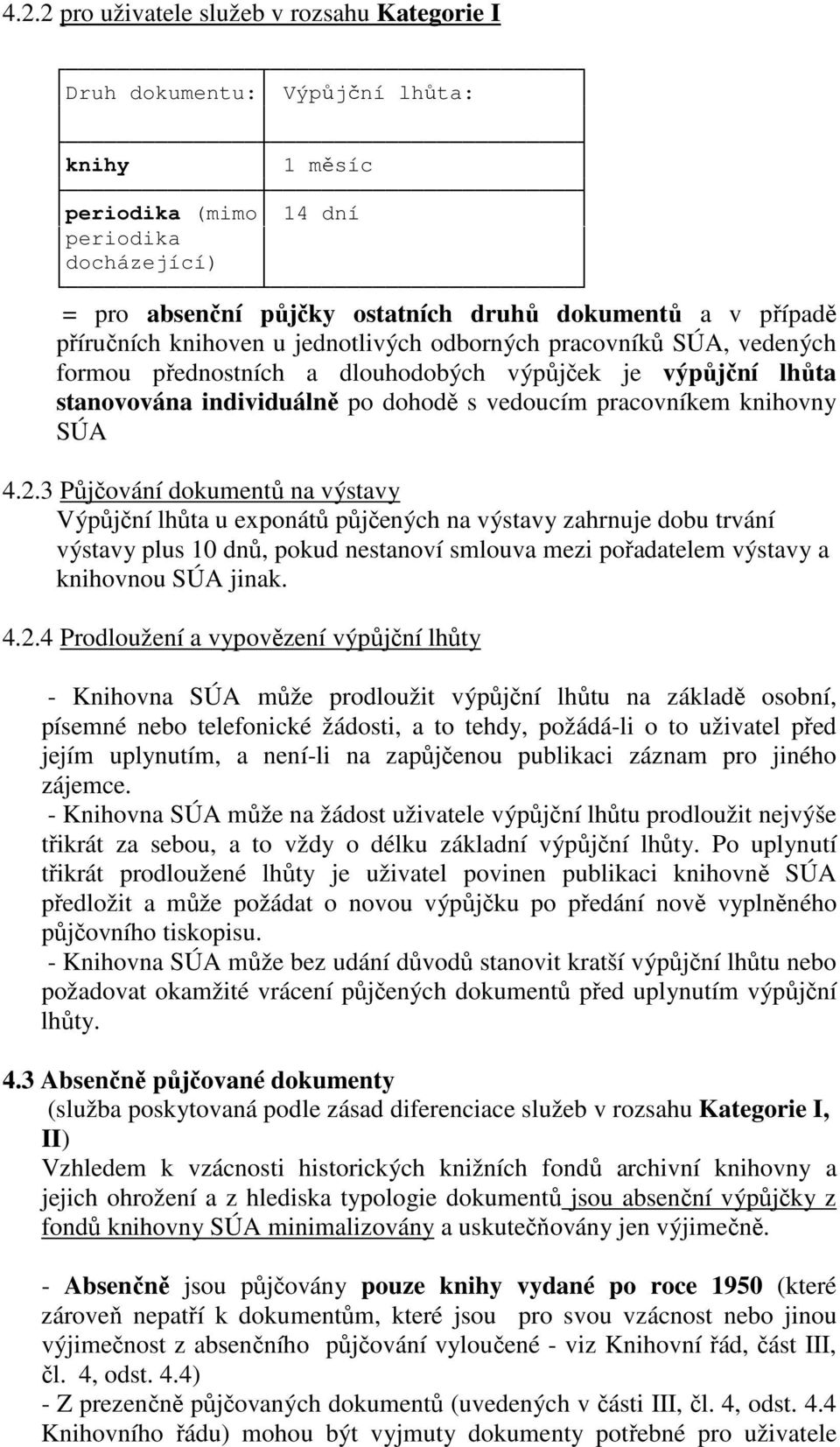 knihovny SÚA 4.2.