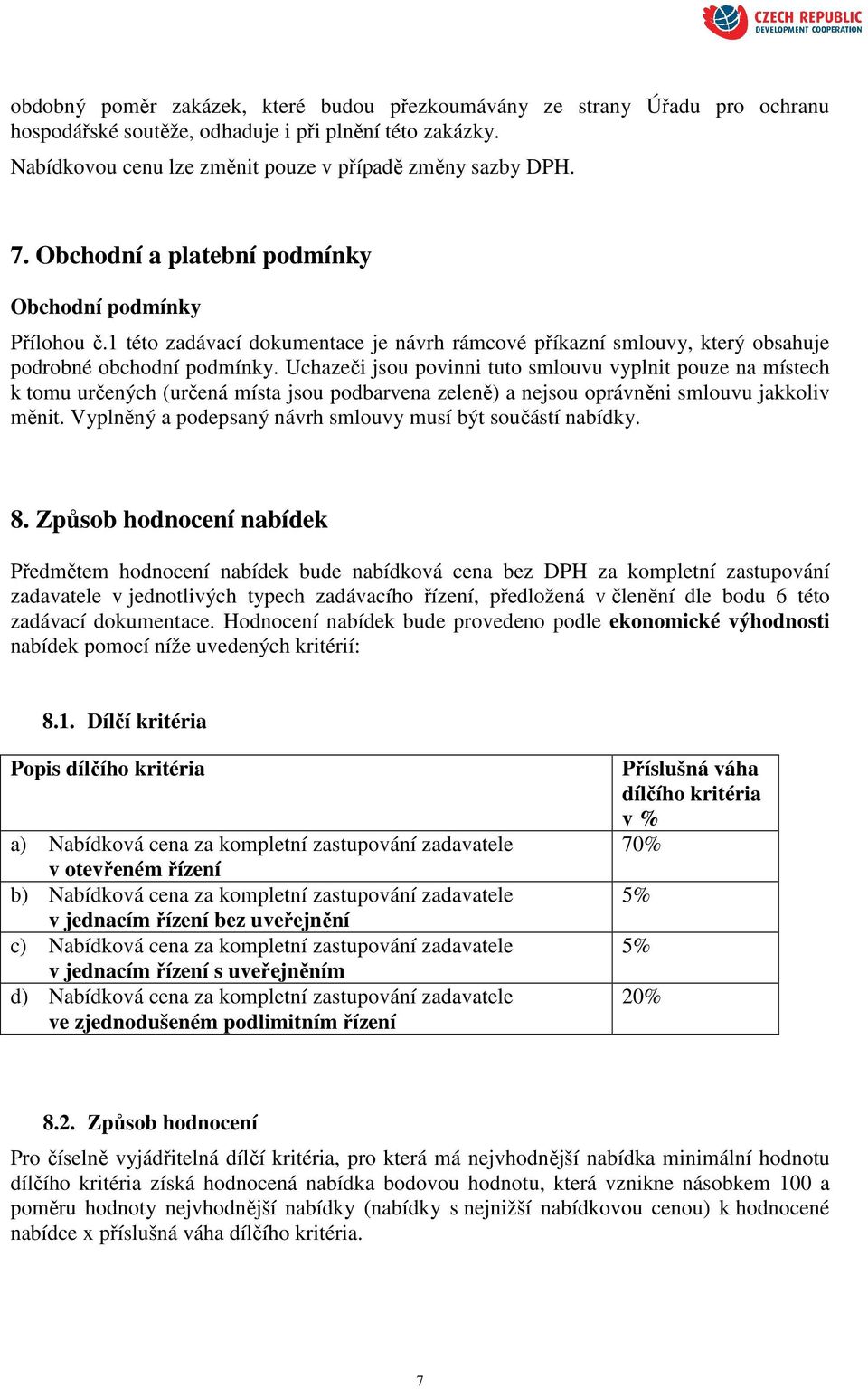 Uchazeči jsou povinni tuto smlouvu vyplnit pouze na místech k tomu určených (určená místa jsou podbarvena zeleně) a nejsou oprávněni smlouvu jakkoliv měnit.