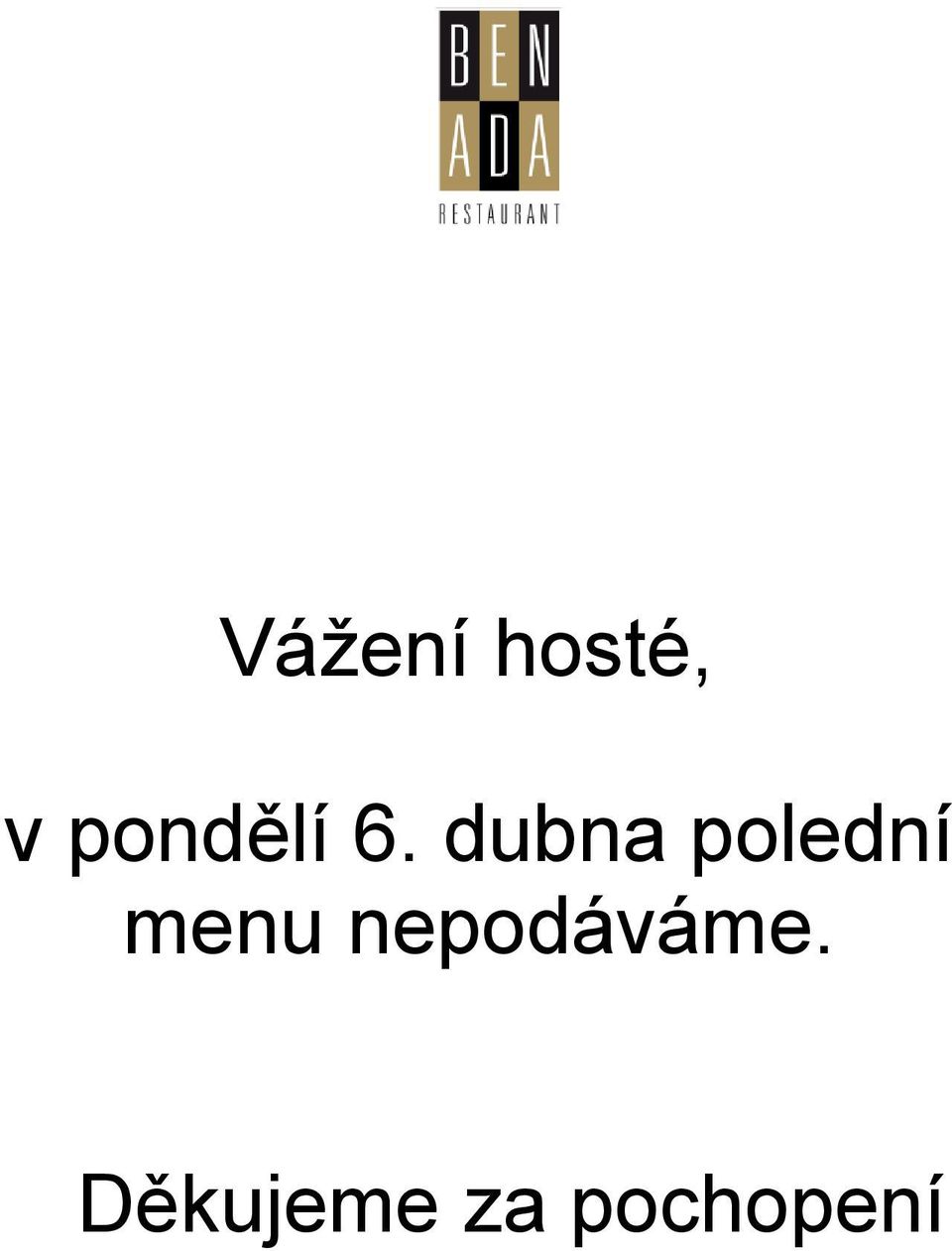 dubna polední menu