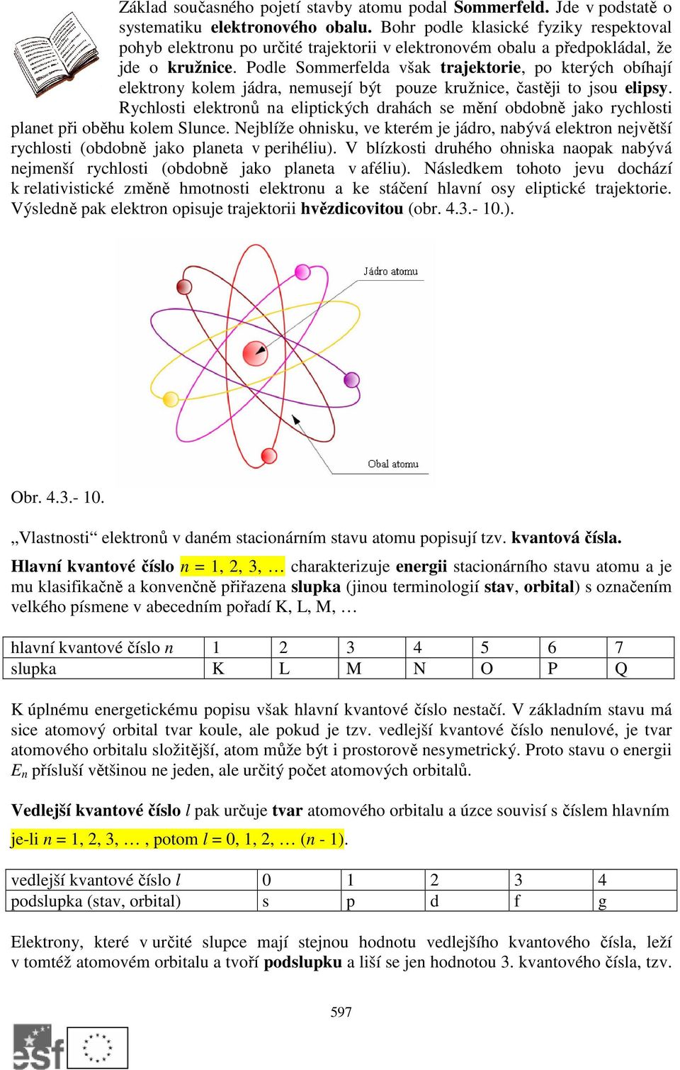 Podle Sommerfelda však trajektorie, po kterých obíhají elektrony kolem jádra, nemusejí být pouze kružnice, častěji to jsou elipsy.