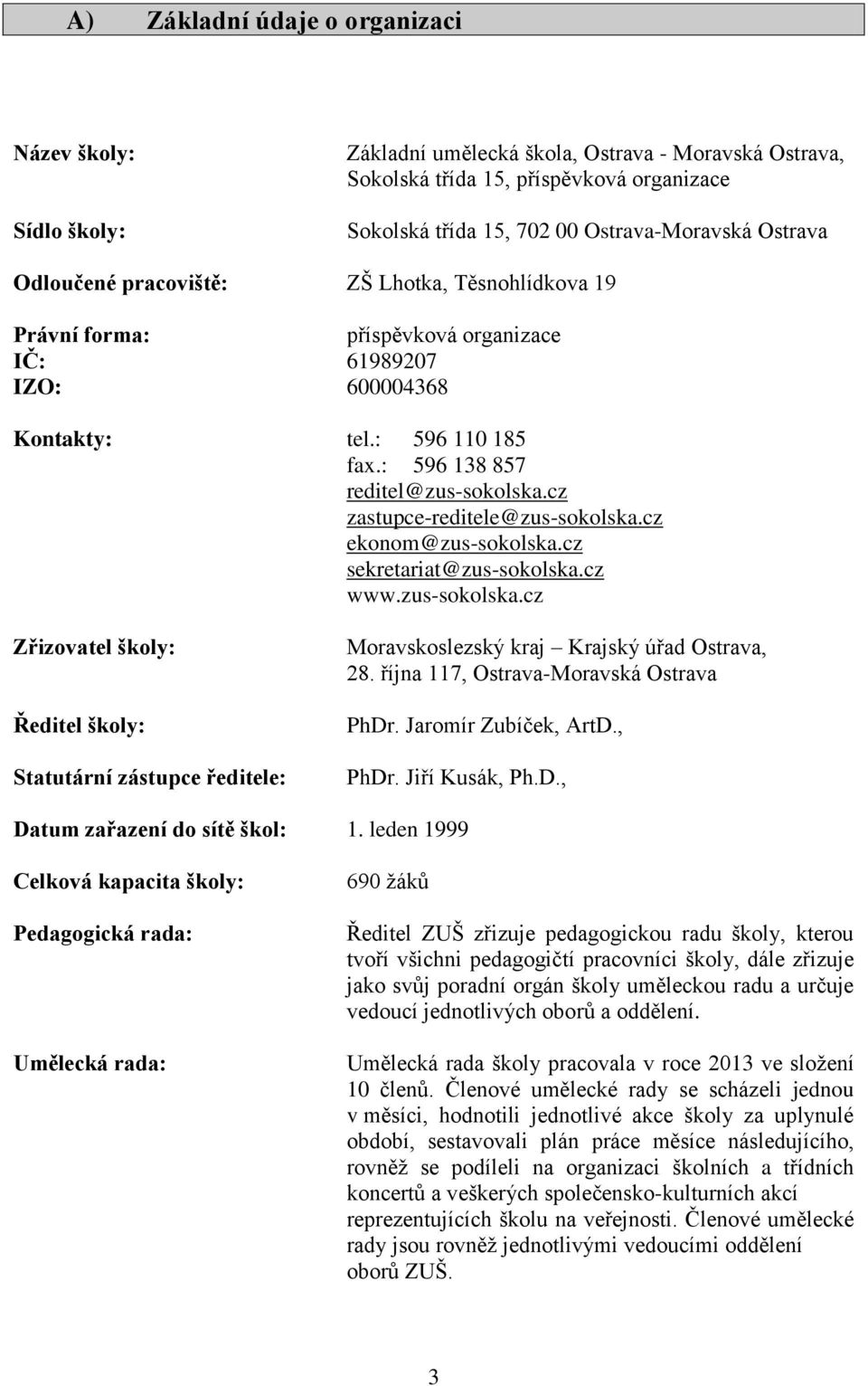 cz zastupce-reditele@zus-sokolska.cz ekonom@zus-sokolska.cz sekretariat@zus-sokolska.cz www.zus-sokolska.cz Zřizovatel školy: Ředitel školy: Statutární zástupce ředitele: Moravskoslezský kraj Krajský úřad Ostrava, 28.