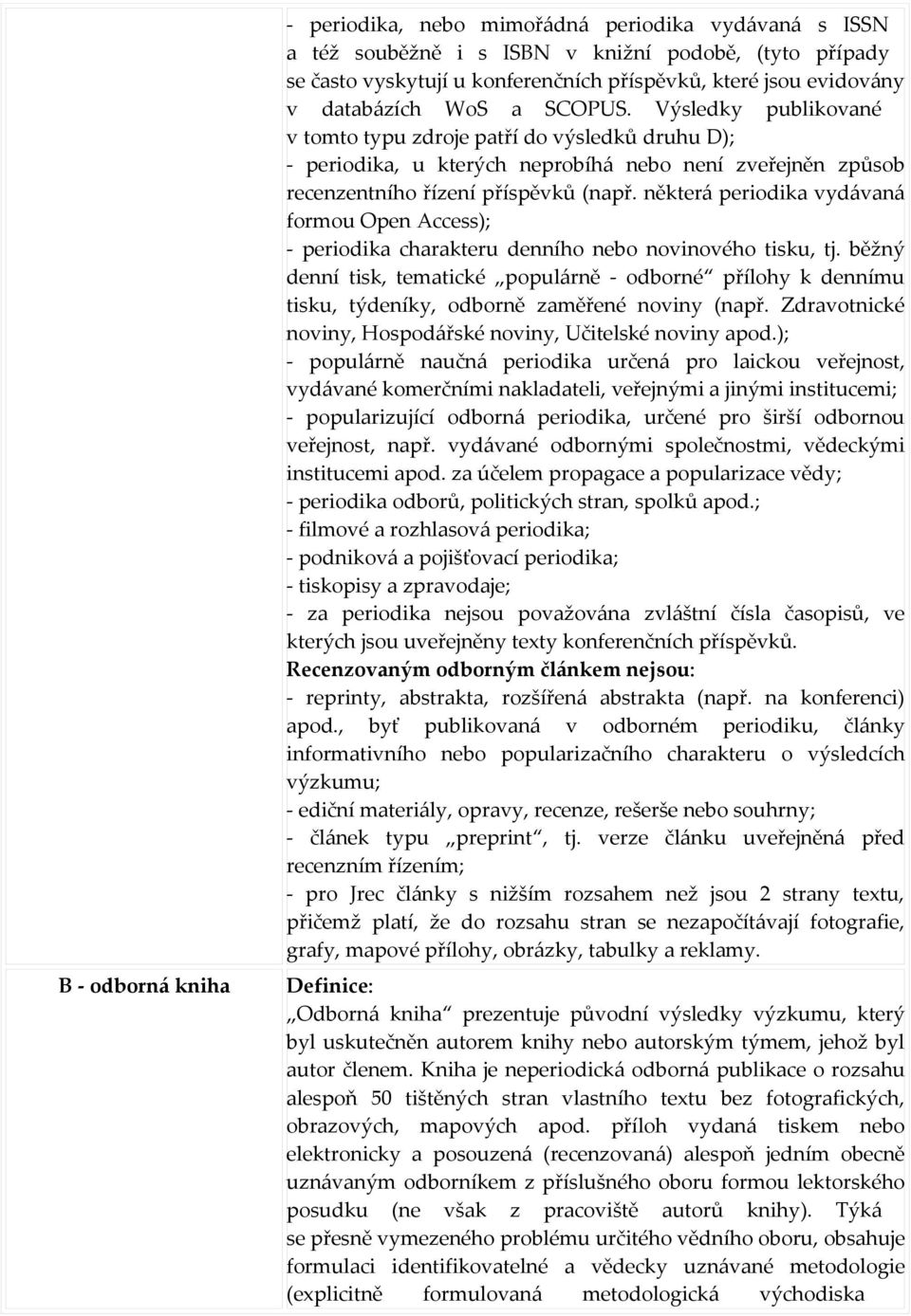 některá periodika vydávaná formou Open Access); - periodika charakteru denního nebo novinového tisku, tj.