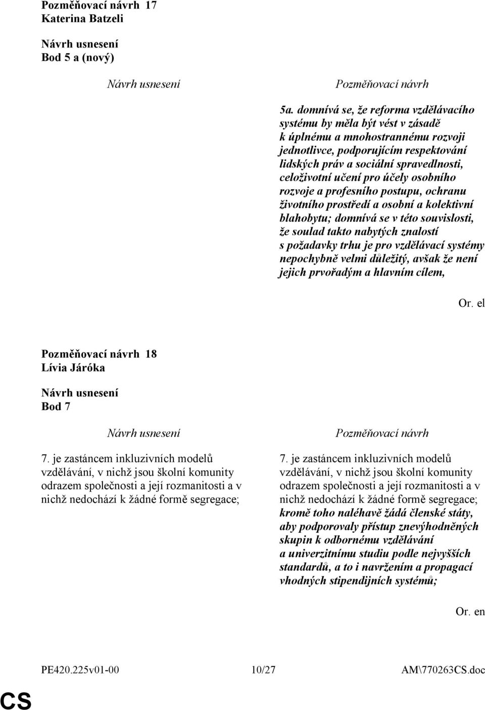 učení pro účely osobního rozvoje a profesního postupu, ochranu životního prostředí a osobní a kolektivní blahobytu; domnívá se v této souvislosti, že soulad takto nabytých znalostí s požadavky trhu