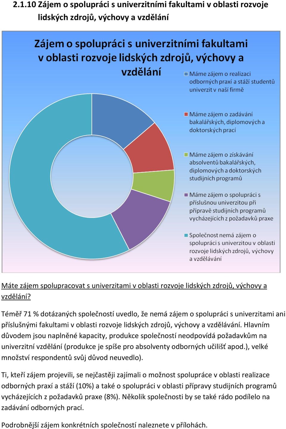 Hlavním důvodem jsou naplněné kapacity, produkce společností neodpovídá požadavkům na univerzitní vzdělání (produkce je spíše pro absolventy odborných učilišť apod.