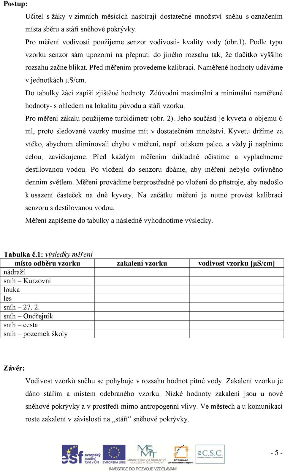 Do tabulky žáci zapíší zjištěné hodnoty. Zdůvodní maximální a minimální naměřené hodnoty- s ohledem na lokalitu původu a stáří vzorku. Pro měření zákalu použijeme turbidimetr (obr. 2).