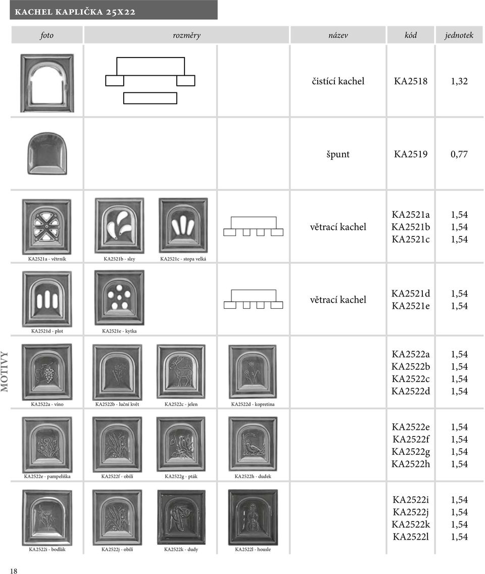 KA2522a - víno KA2522b - luční květ KA2522c - jelen KA2522d - kopretina KA2522e KA2522f KA2522g KA2522h 1,54 1,54 1,54 1,54 KA2522e - pampeliška KA2522f -