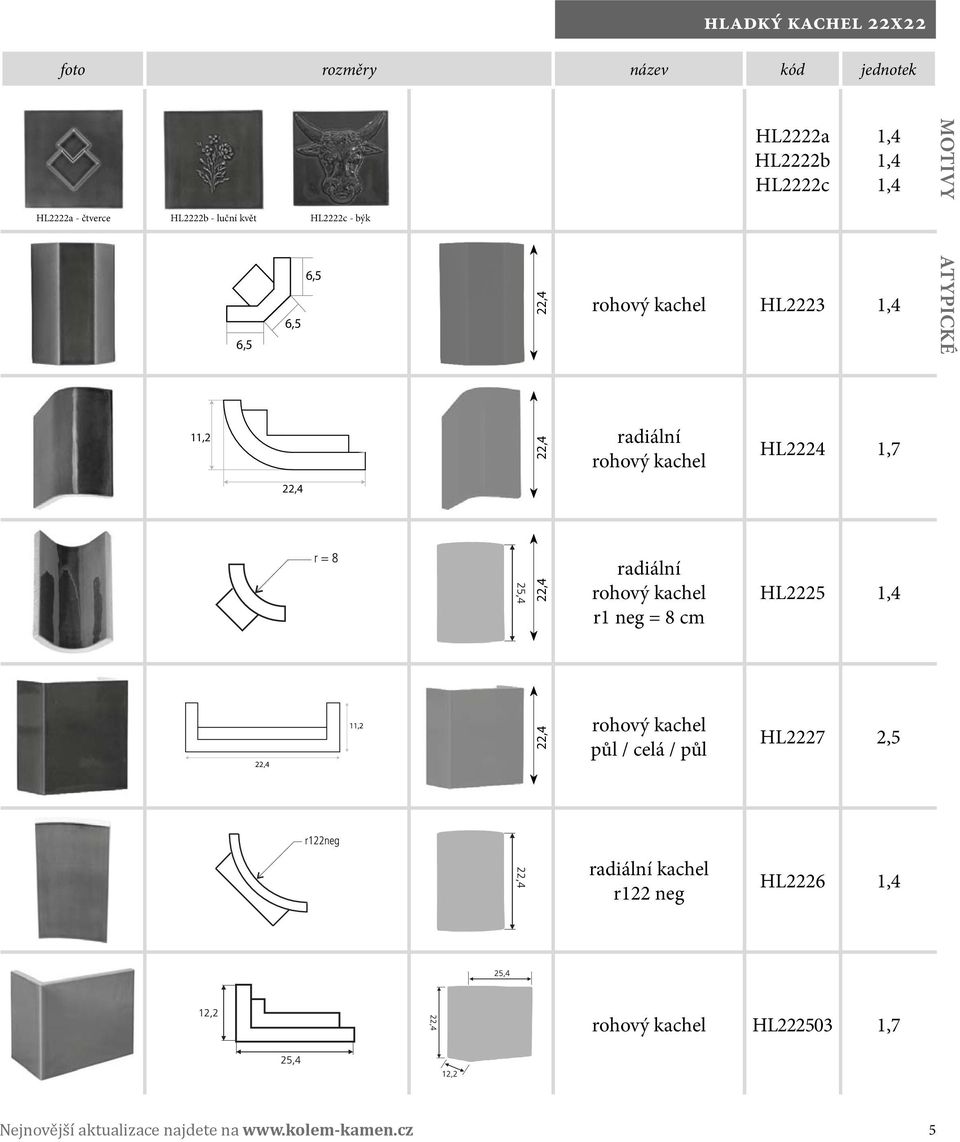 22,4 radiální r1 neg = 8 cm HL2225 22,4 11,2 půl / celá / půl 22,4 HL2227 2,5 radiální