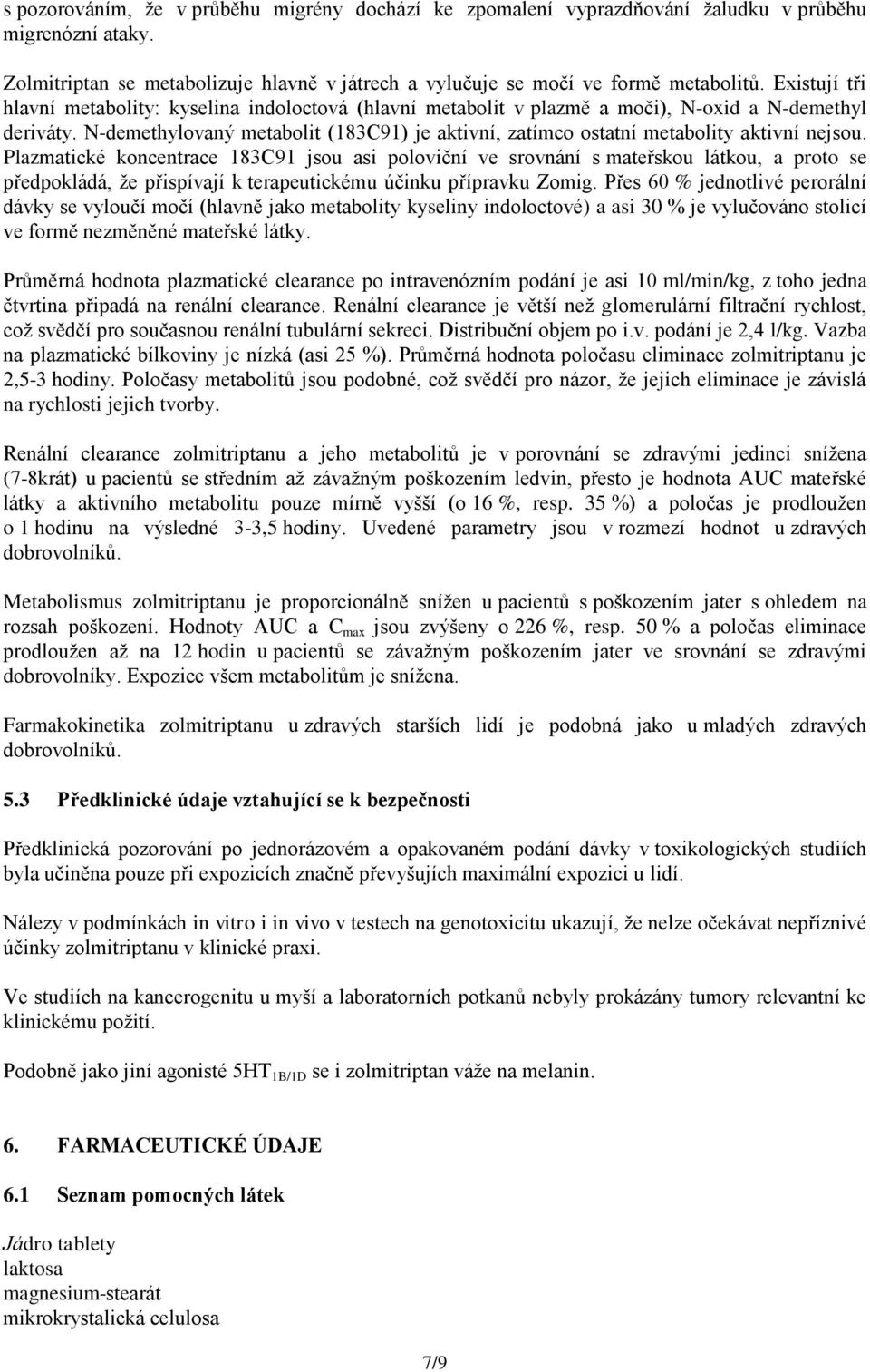 N-demethylovaný metabolit (183C91) je aktivní, zatímco ostatní metabolity aktivní nejsou.