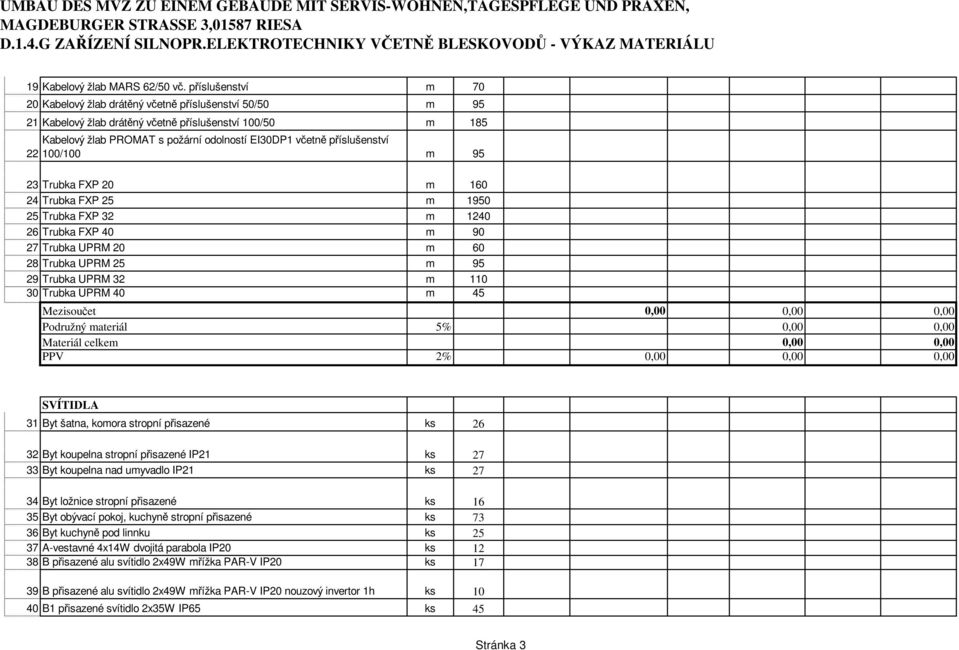 příslušenství 100/100 m 95 23 Trubka FXP 20 m 160 24 Trubka FXP 25 m 1950 25 Trubka FXP 32 m 1240 26 Trubka FXP 40 m 90 27 Trubka UPRM 20 m 60 28 Trubka UPRM 25 m 95 29 Trubka UPRM 32 m 110 30 Trubka