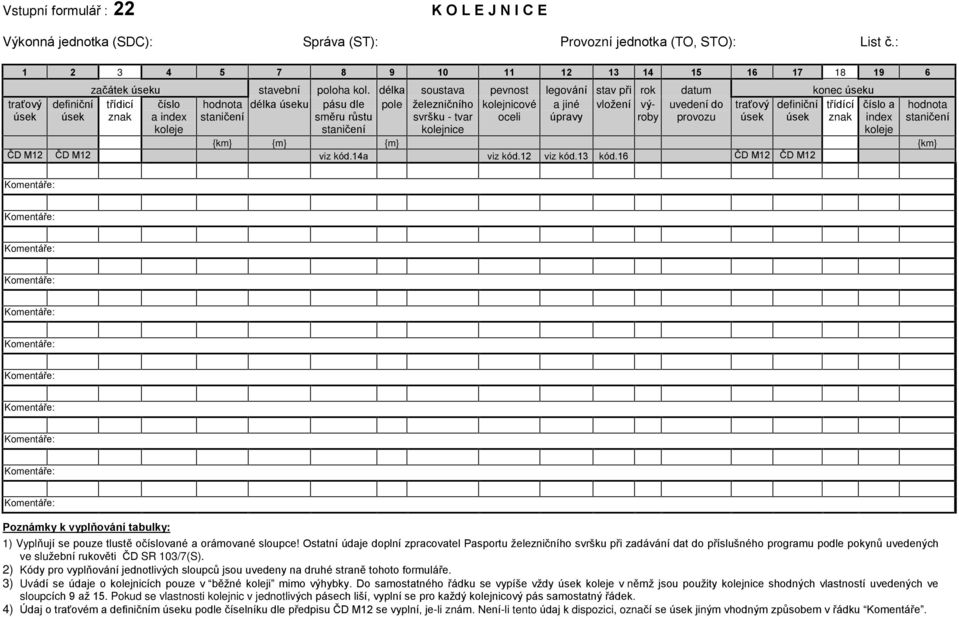 délka soustava pevnost legování stav pøi rok datum konec úseku tøídicí hodnota délka úseku pásu dle pole železnièního kolejnicové a jiné vložení výroby provozu úsek úsek uvedení do tra ový definièní