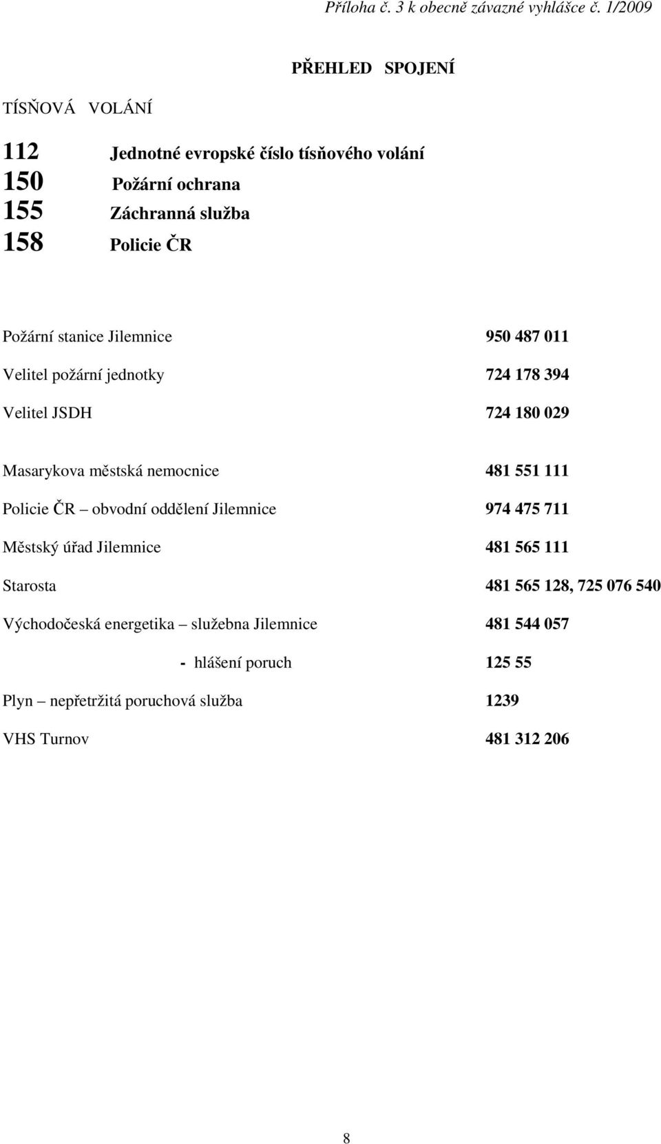 Požární stanice Jilemnice 950 487 011 Velitel požární jednotky 724 178 394 Velitel JSDH 724 180 029 Masarykova městská nemocnice 481 551 111