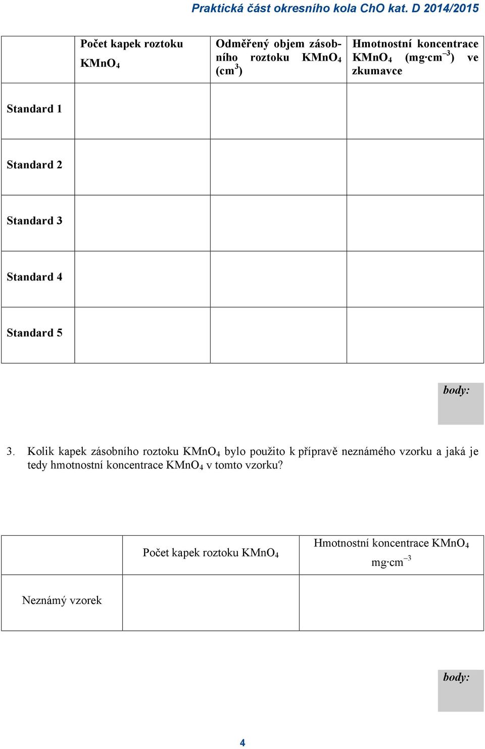 (mg cm 3 ) ve zkumavce Standard 1 Standard 2 Standard 3 Standard 4 Standard 5 body: 3.