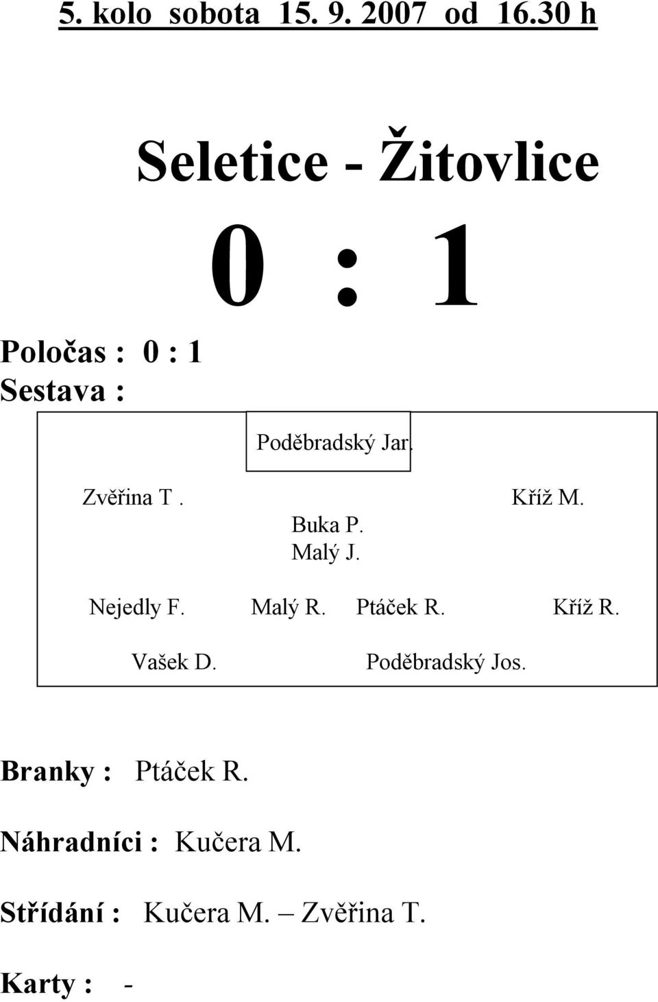 bradský Jar. Zv ina T. K íž M. Nejedly F. Malý R. Ptá ek R.