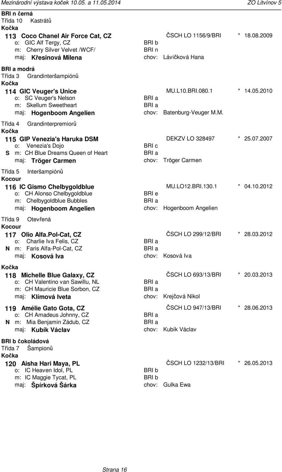 MUL10BRI0801 Batenburg-Veuger MM 14052010 Třída 4 Grandinterpremiorů 115 GIP Venezia's Haruka DSM Venezia's Dojo S CH Blue Dreams Queen of Heart maj: Tröger Carmen BRI c BRI a DEKZV LO 328497 Tröger