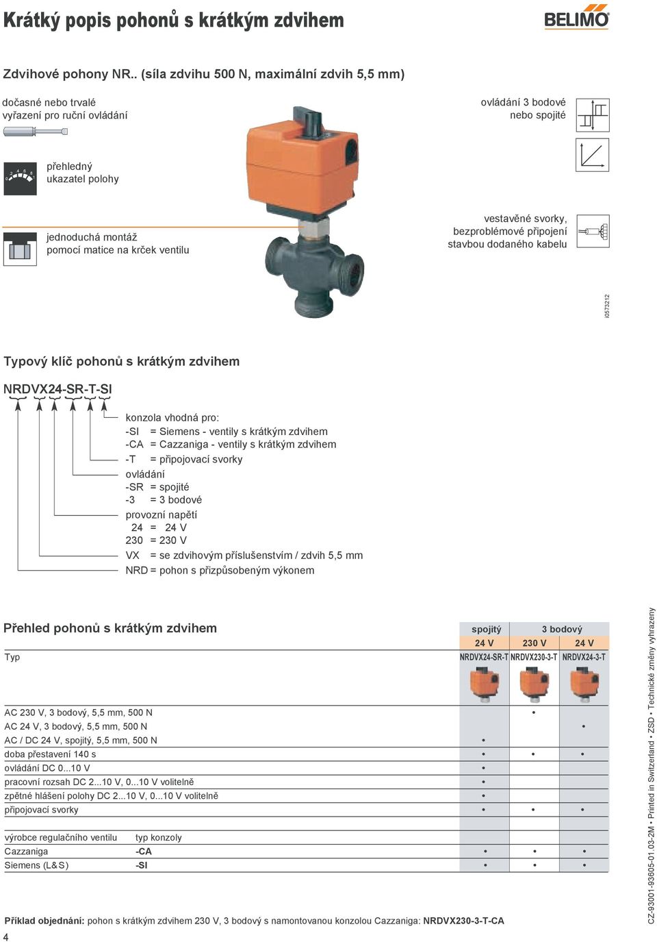 NRDVX24-SR-T-SI { { { { { { konzola vhodná pro: -SI = Siemens - ventily s krátkým zdvihem -C = Cazzaniga - ventily s krátkým zdvihem -T = připojovací svorky ovládání -SR = spojité -3 = 3 bodové