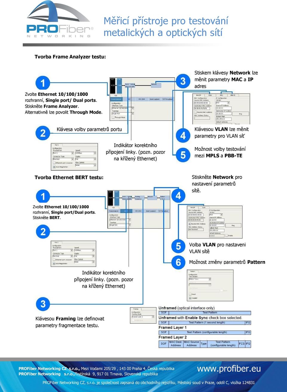 Stiskem klávesy Network lze měnit parametry MAC a IP adres Klávesa volby parametrů portu Klávesou VLAN lze měnit parametry pro VLAN síť Možnost volby