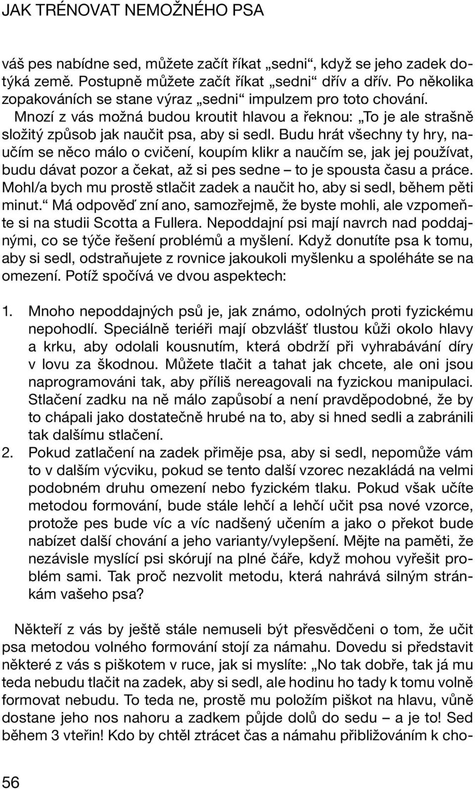 Budu hrát všechny ty hry, naučím se něco málo o cvičení, koupím klikr a naučím se, jak jej používat, budu dávat pozor a čekat, až si pes sedne to je spousta času a práce.