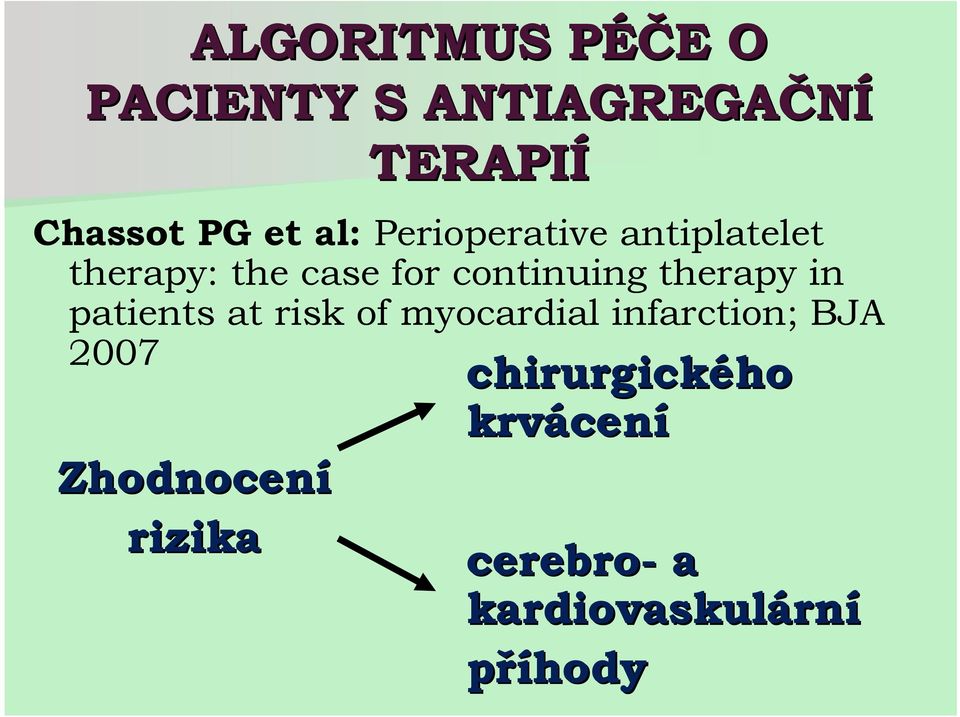 therapy in patients at risk of myocardial infarction; BJA 2007