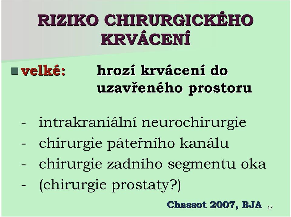 neurochirurgie - chirurgie páteřního kanálu - chirurgie