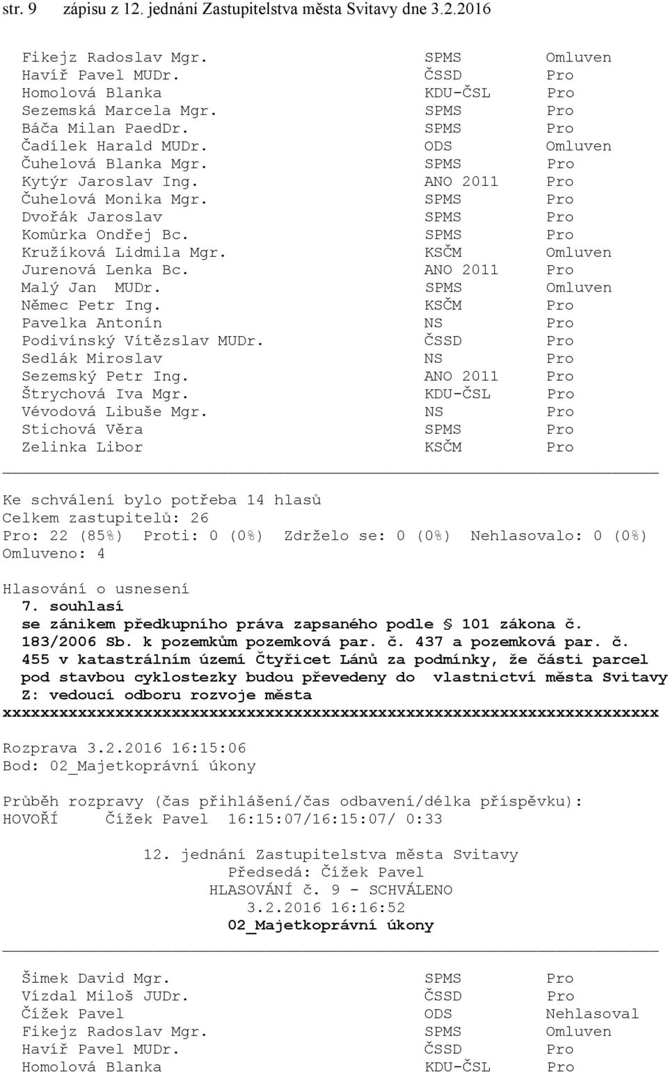 183/2006 Sb. k pozemkům pozemková par. č.