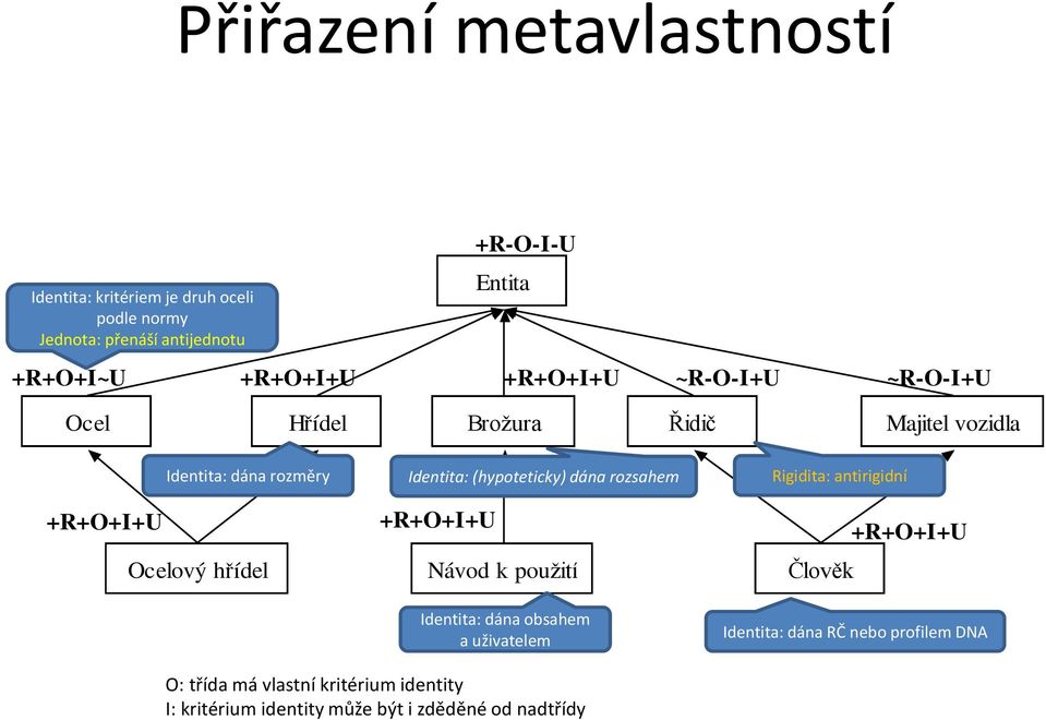 (hypoteticky) dána rozsahem Návod k použití Identita: dána obsahem a uživatelem Rigidita: antirigidní Člověk