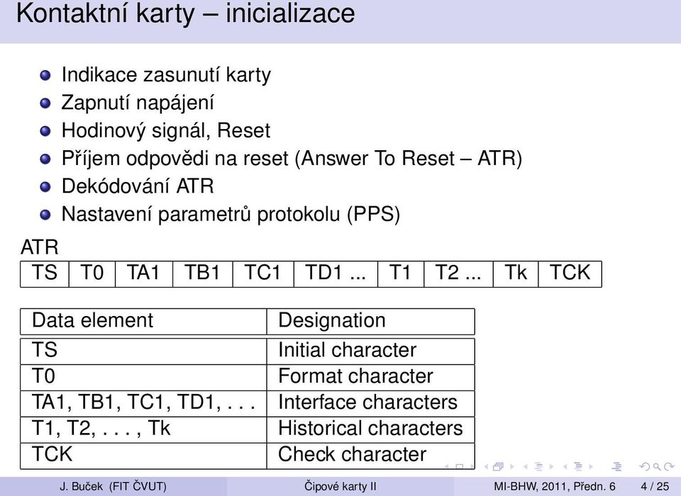 .. Tk TCK Data element Designation TS Initial character T0 Format character TA1, TB1, TC1, TD1,.