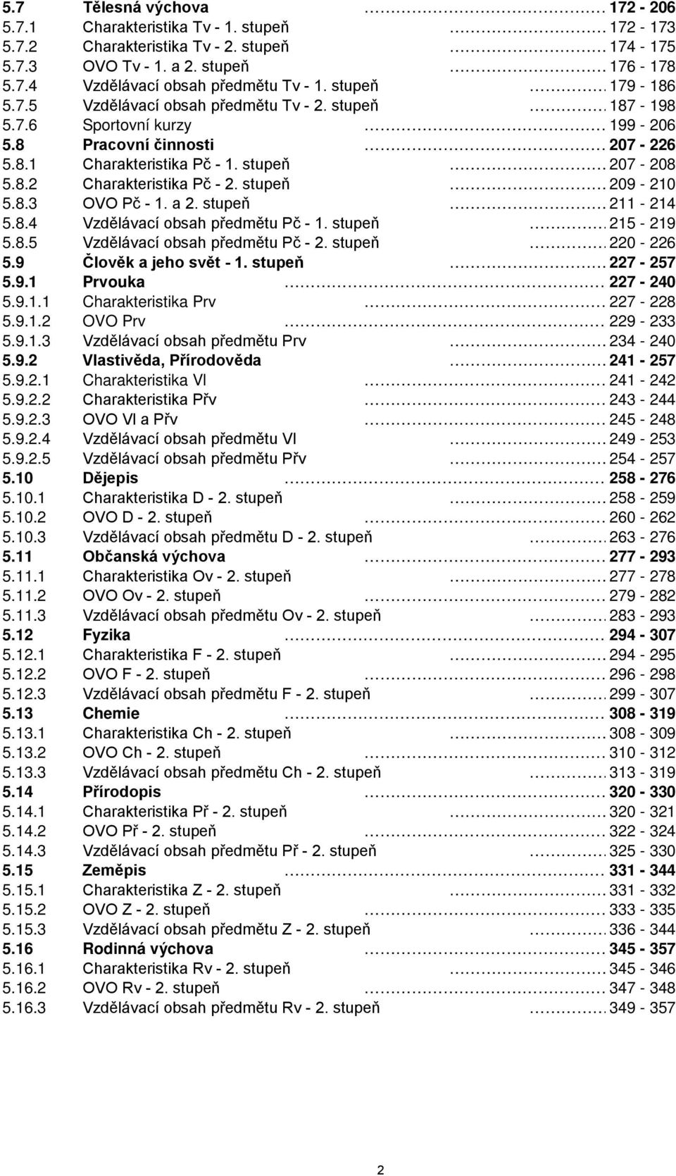 stupeň 209-210 5.8.3 OVO Pč - 1. a 2. stupeň 211-214 5.8.4 Vzdělávací obsah předmětu Pč - 1. stupeň 215-219 5.8.5 Vzdělávací obsah předmětu Pč - 2. stupeň 220-226 5.9 Člověk a jeho svět - 1.