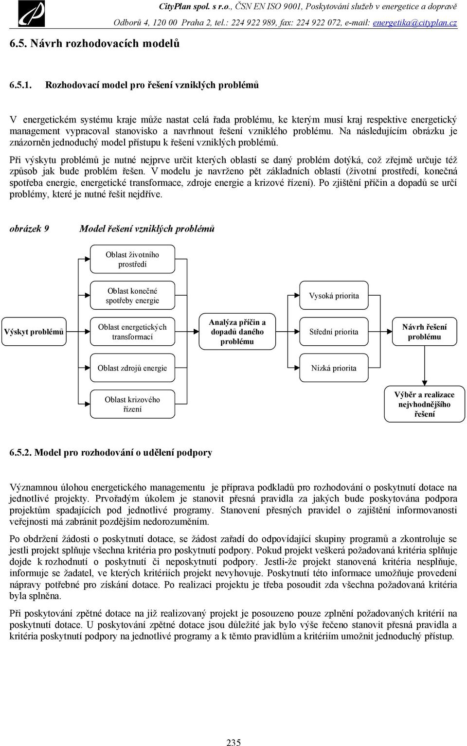 Rozhodovací model pro řešení vzniklých problémů V energetickém systému kraje může nastat celá řada problému, ke kterým musí kraj respektive energetický management vypracoval stanovisko a navrhnout