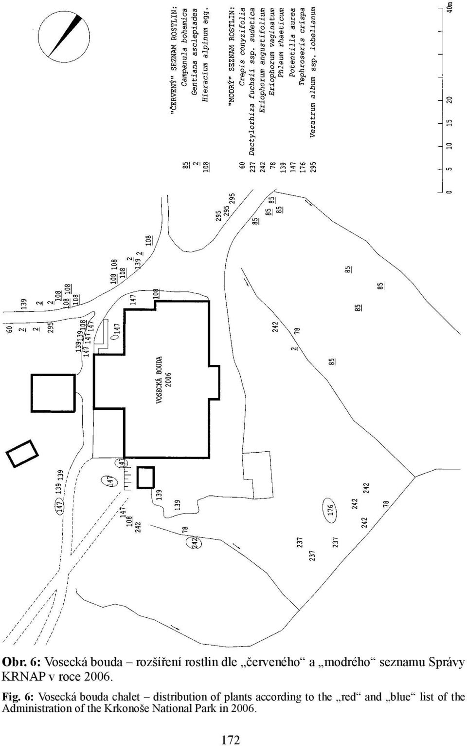 6: Vosecká bouda chalet distribution of plants according to