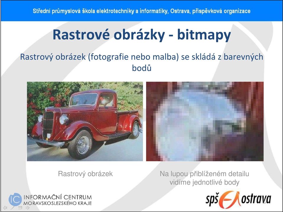 z barevných bodů Rastrový obrázek Na