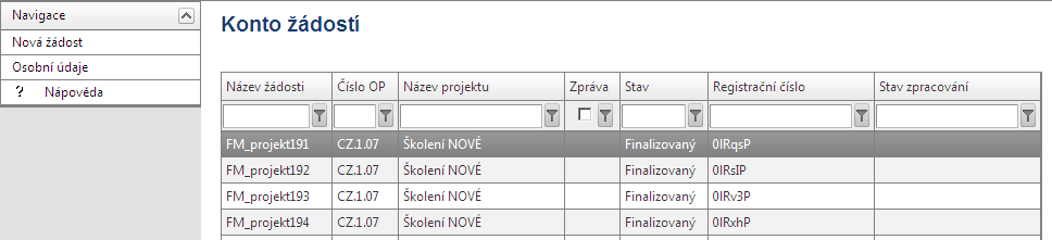 Žadatel vyplní dle pokynů příslušná pole a opíše znaky kontrolního kódu z uvedeného obrázku. Heslo je zasláno obratem na mobilní telefon formou SMS. Zaslání hesla je zdarma.