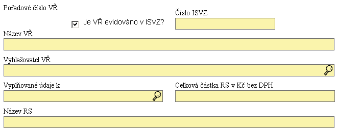 16.8. Výběrová řízení (PO 1-5) Záloţka slouţí k evidenci rámcový smluv a do nich zahrnutých minitendrů, výběrových řízení a soutěţí o návrh v rámci projektu a je aktivní po zaškrtnutí pole Projekt