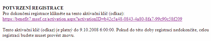 Po vyplnění všech povinných údajů ve formuláři a seznámení se s poučením dá uţivatel pokyn k registraci kliknutím na tlačítko Odeslat registrační údaje.