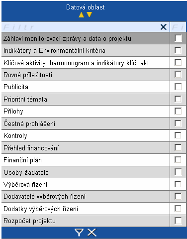 15.2. Aktualizace dat V rámci formuláře monitorovací zprávy je moţné aktualizovat data, která jsou automaticky dotahována z M7+.