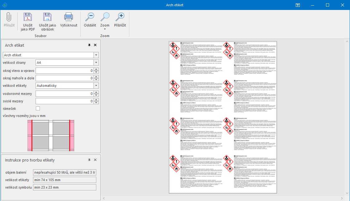 NÁHLED INSTRUKCE PRO TVORBU ETIKETY Také můžete vytisknout (nebo uložit do formátů PDF a DOCX) pouze instrukce pro tvorbu etikety pro grafika.