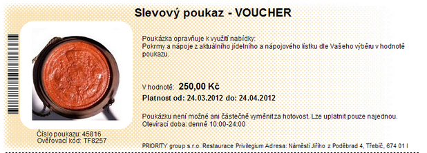 110 Poznámky: % a hodnotové vouchery nelze při jejich uplatnění kombinovat. To platí i pro % a zálohové poukazy. Podle potřeby je nutno případnou zálohu zúčtovat zvlášť.