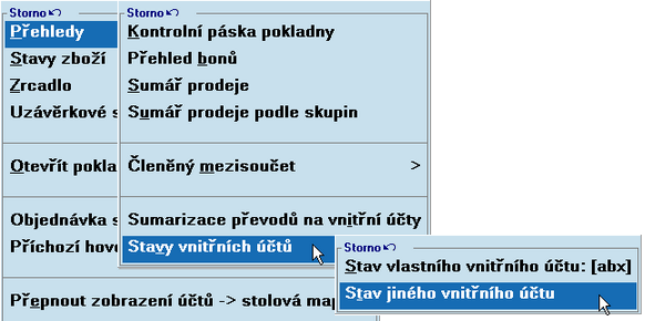 Restkasa 1. Označte účet a stiskněte nejprve [Ctrl] a pak [+] 2. Vyberte skupinu vnitřních účtů a posléze i konkrétní účet. Pomocí [Alt+T] můžete potlačit tisk (není-li potřeba, což obvykle je) 3.