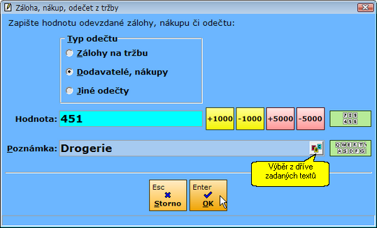 126 V následujícím dialogu vyberte typ odečtu, zapište hodnotu a případně poznámku (identifikaci) pohybu: Po provedení odečtu program nabídne tisk potvrzení, na kterém si obsluha může nechat podpisem