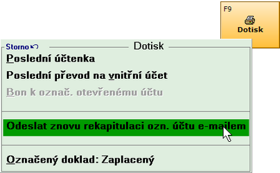 Podpora pro rozvoz jídel 165 probíhá stejným způsobem, jako u jiných zpráv (záleží tedy na nastavení poštovního programu): Poznámky: Odeslání rekapitulace můžete omezit uživatelským právem Dodatečné