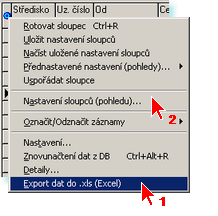 38 V náhledu tiskových sestav je mimo jiné i možnost exportu do různých přenositelných formátů: Export dat do.