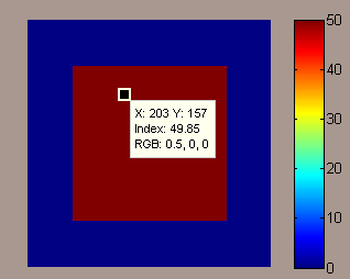 Změna teploty okolní atmosféry: a) ε = 0,96 ; T atm = 30 C ; T a = 35 C Obr. č. 20 T atm = 30 C termogram pořízený termokamerou Obr. č. 21 T atm = 30 C termogram vytvořený programem b) ε = 0,96 ; T atm = 17 C ; T a = 35 C Obr.