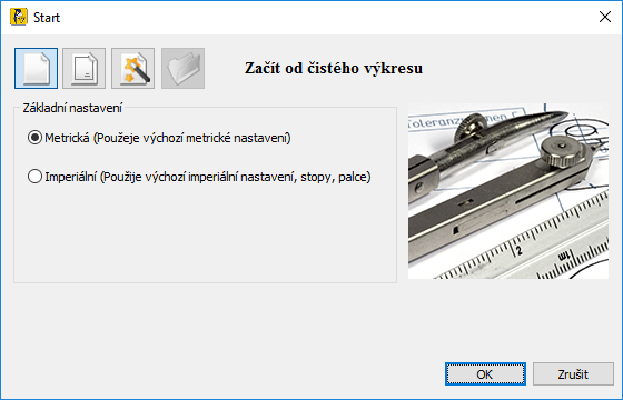 5.2. TLAČÍTKO PROGECAD Tlačítko progecad naleznete v levé horní části programu a obsahuje funkce pro otevření, uložení, import, export, tisk, nástroje výkresu a průvodce novým výkresem.