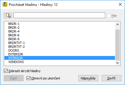 5.3.5.6. Hromadná změna stavů hladin ProgeCAD umožňuje hromadné odemčení/zamčení, rozmražení/zmražení, zapnutí/vypnutí hladin.