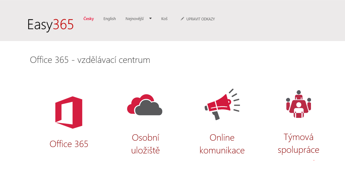 Easy365 Podpora zavedení Office 365 do prostředí školy - Easy365 Microsoft nabízí bezplatně cloudové služby Office 365 do školství (s omezenou funkcionalitou) Uživatelům